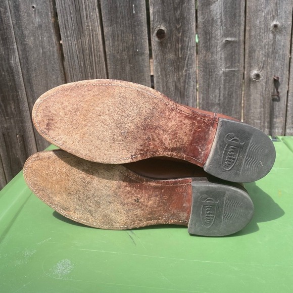 Justin 3404 Men's‎ Classic Roper Boot Tan Kiddie Cowhide Foot Roper Toe Men's 9D - Picture 7 of 8